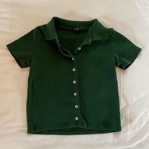 brandy melville button down cropped collared shirt